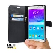 Note 4 Case, Abacus24-7 RFID Blocking Wallet Case With Flip Cover