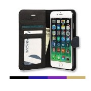 iPhone 6 Case, Abacus24-7 Leather Wallet Case and Stand, Black