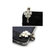 Big Dragonfly Flower 3D Pattern Rhinestone 3.5mm Cellphone Charm