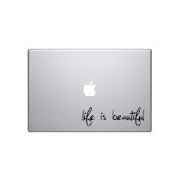 Life Is Beautiful Text Silhouette Sticker