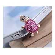 Dust Plug- Earphone Jack Accessories Crystal Lovely Pink Turtle