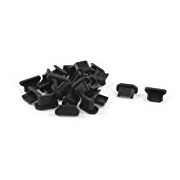 25 Pcs Anti Dust Black Soft Plastic Dock Cover Micro-USB Port Dustproof