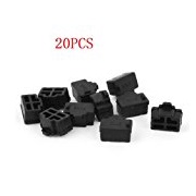 Bluesky 20 Pcs Black Ethernet Hub Port RJ45 Anti Dust Cover