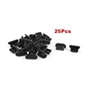 SODIAL (R) 25 Pcs Anti Dust Black Soft Plastic Dock Cover