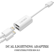 iPhone 7 Adapter & Splitter, Dual Lightning Headphone