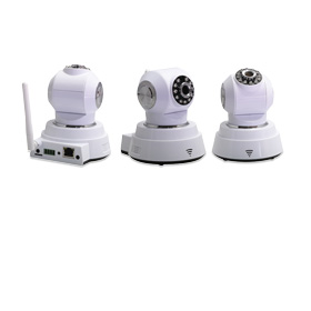 720p Wi-Fi IP camera pans 350 degrees