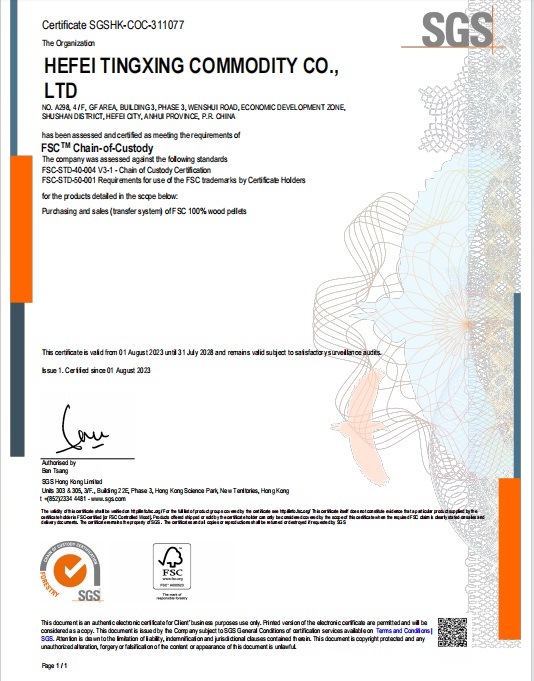 Hefei Tingxing commodity co.,ltdcertification