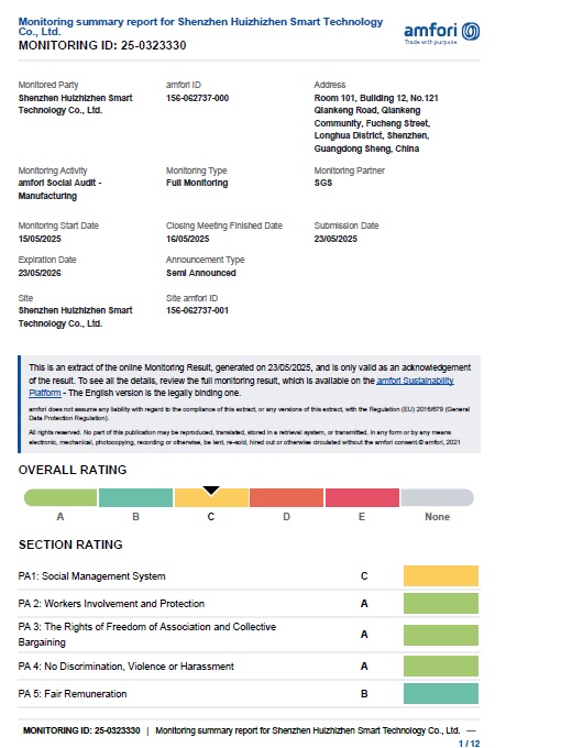 Dongguan JMK Smart Technology Co., Ltdcertification