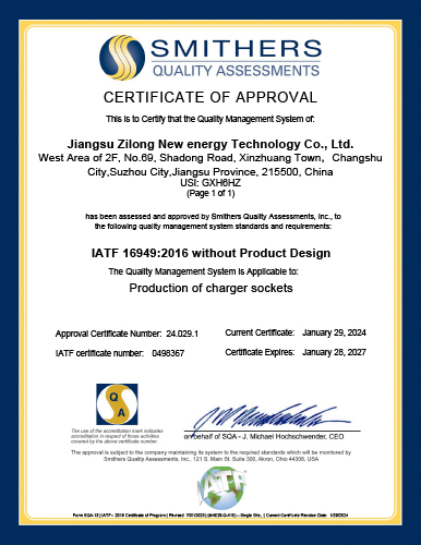 Jiangsu Zilong New Energy Technology Co., Ltd.certification