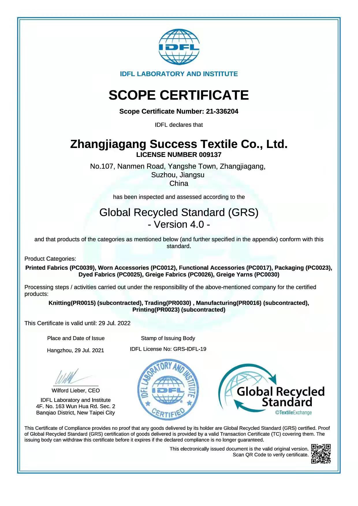 Company Overview of China Fabrics Manufacturer - Zhangjiagang Success ...