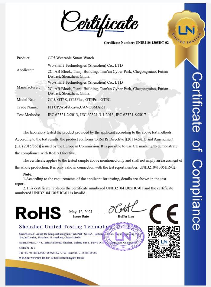 WO-SMART Technologies (Shenzhen)Co.,Ltdcertification