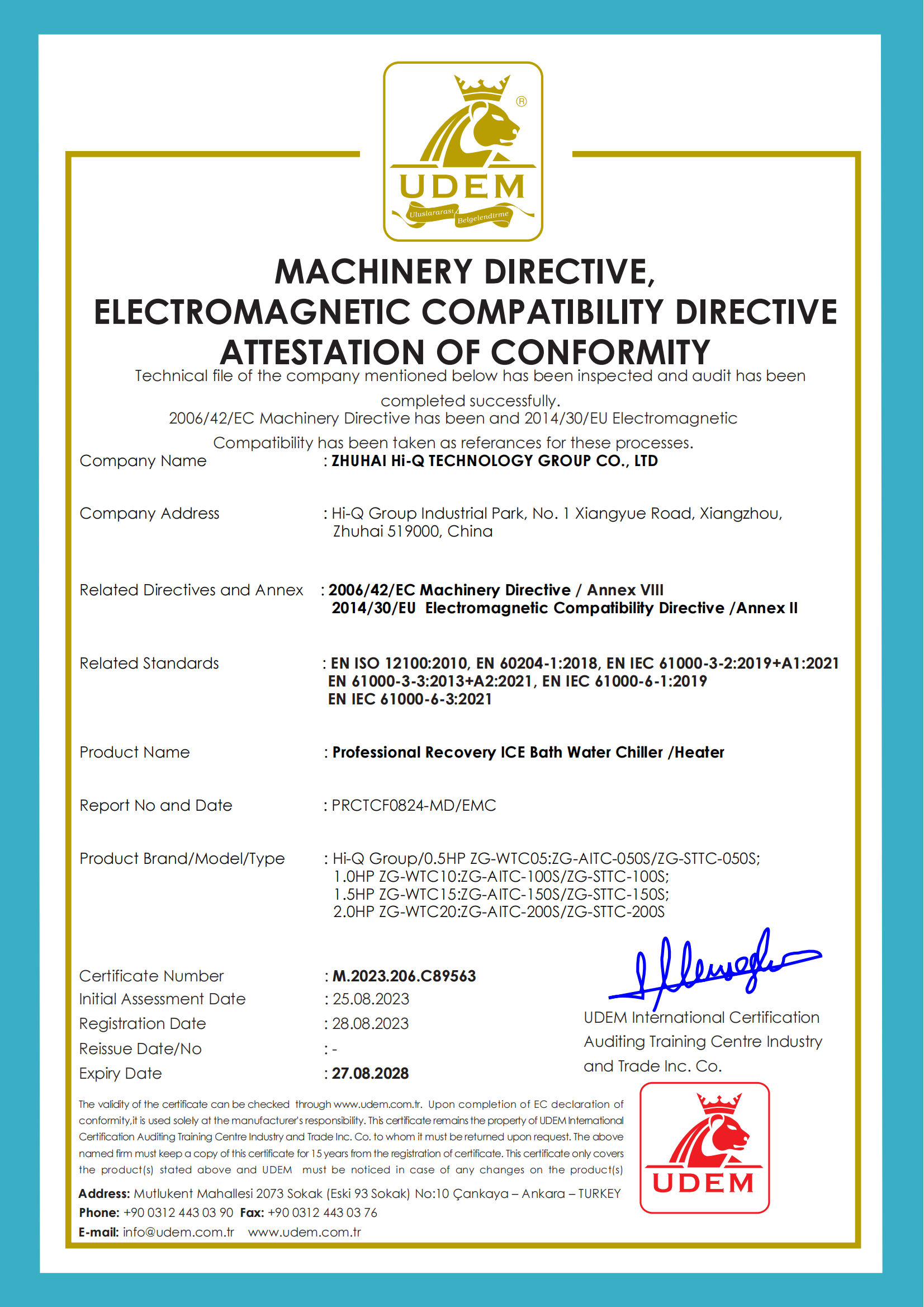 Zhuhai Hi-Q Technology Group Co.,Ltdcertification