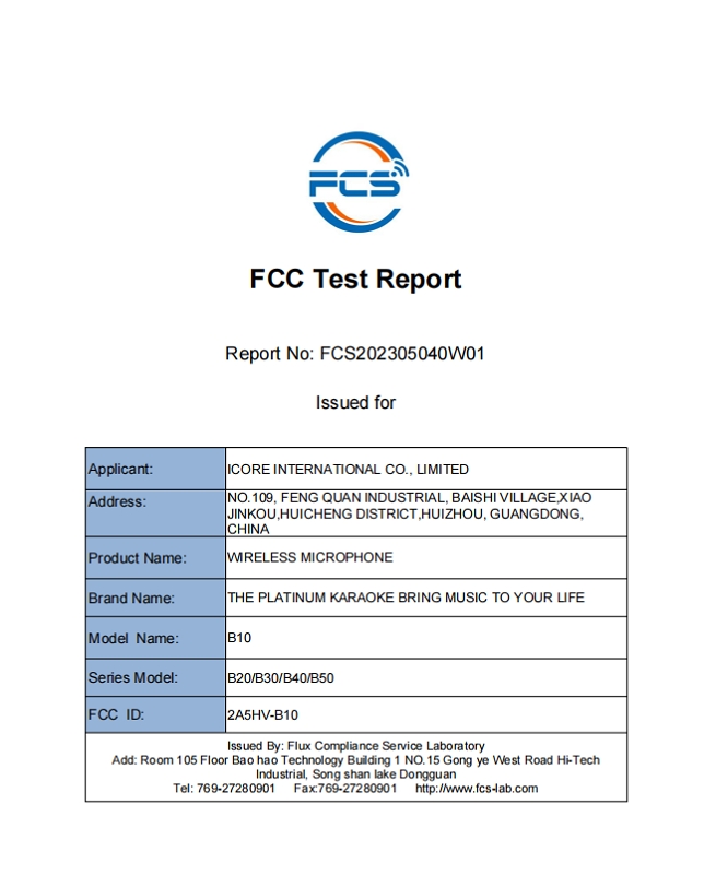 Icore International Co., Limitedcertification