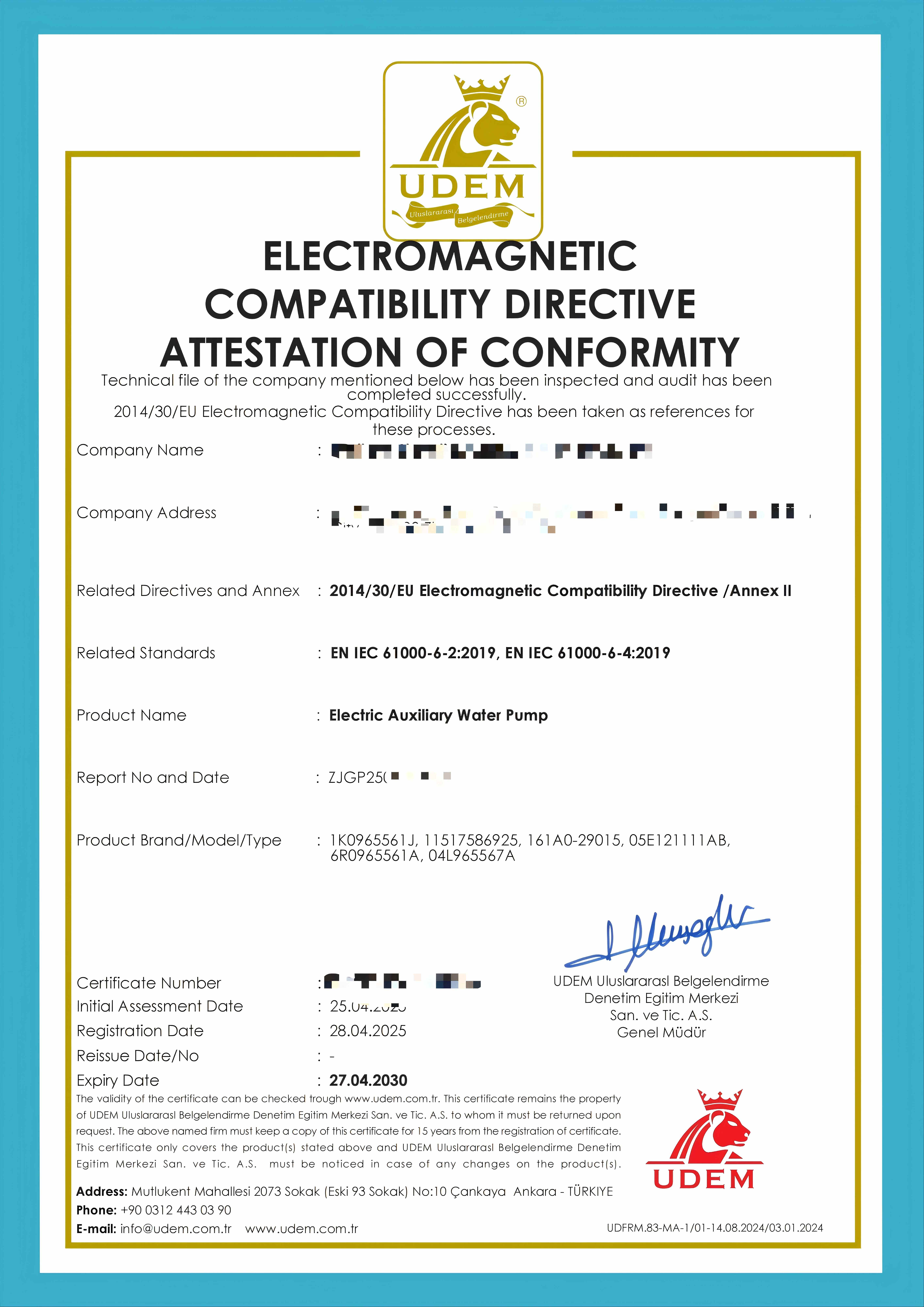 Ningbo Mineral Trading Co., Ltd.certification