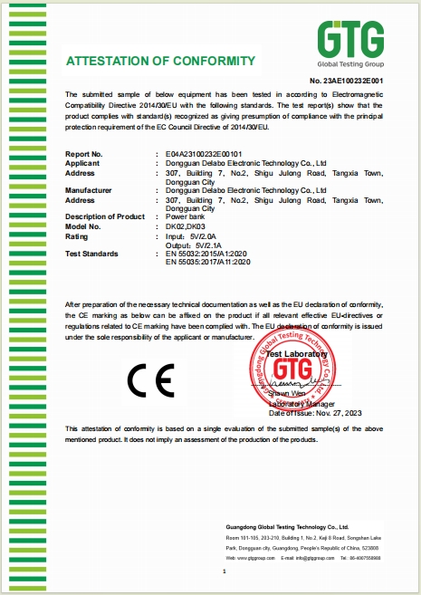 Dongguan Drabo Electronic Technology Co., Ltdcertification