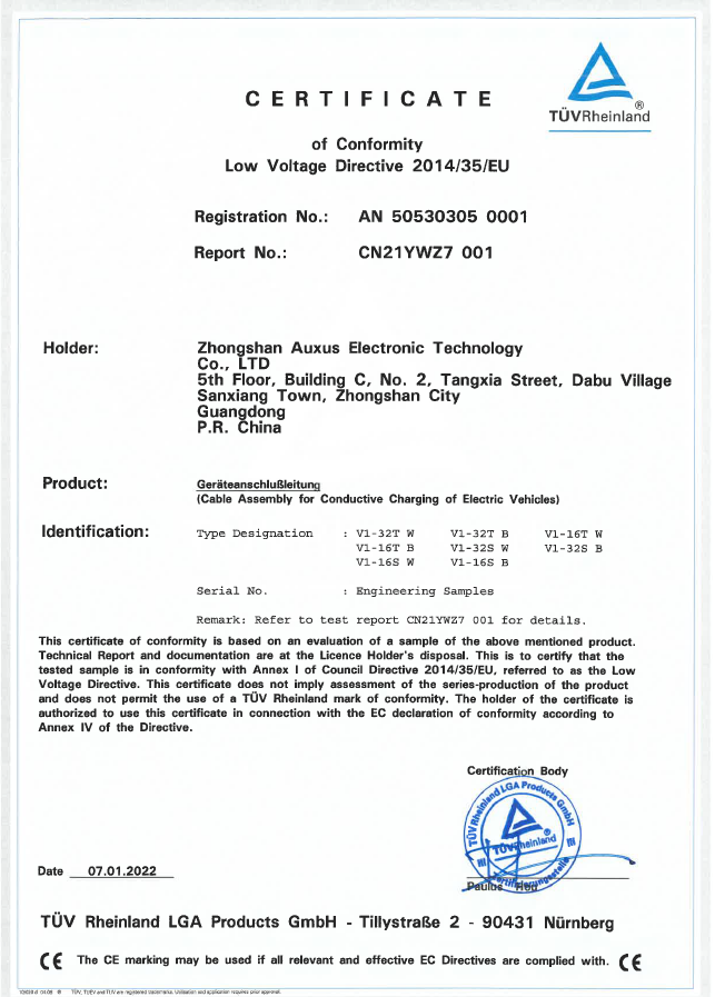 Zhongshan Auxus Electronic Technology Co.,LTDcertification