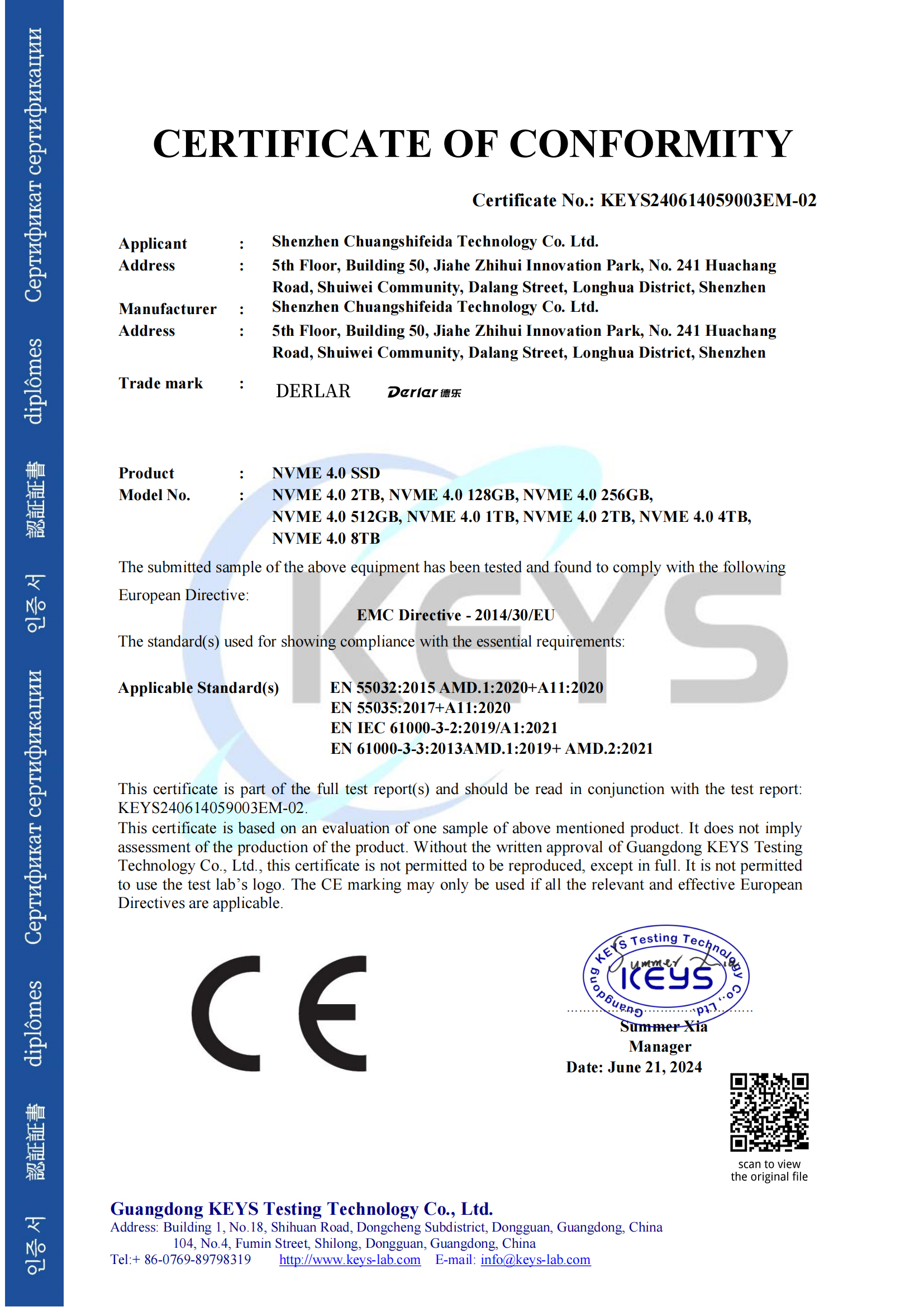 Chuangshi Feida Technology Co.,Ltdcertification