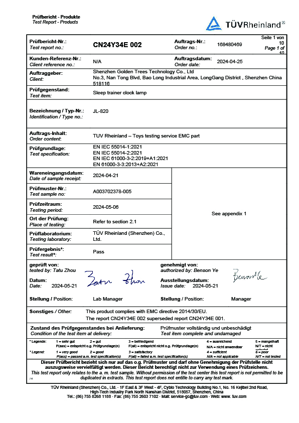 Shenzhen Golden Trees Technology Co., Ltdcertification