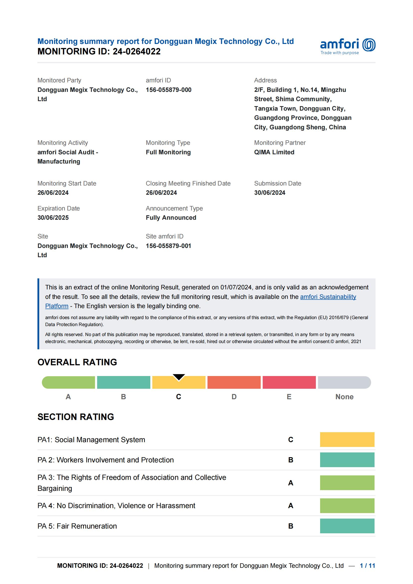Shenzhen Megix Technology Co.,Ltdcertification