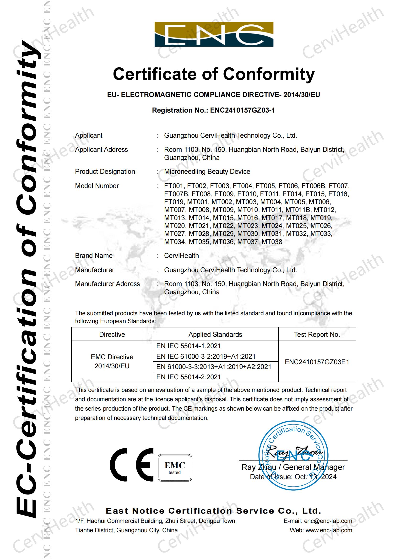 Guangzhou CerviHealth Technology Co., Ltd.certification