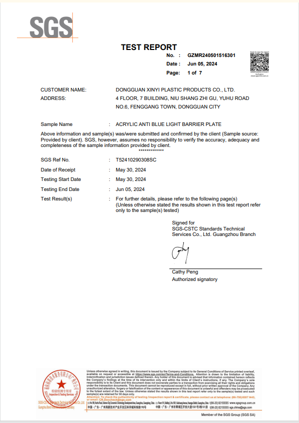 Dongguan Xinyi Plastic Products Co., Ltdcertification