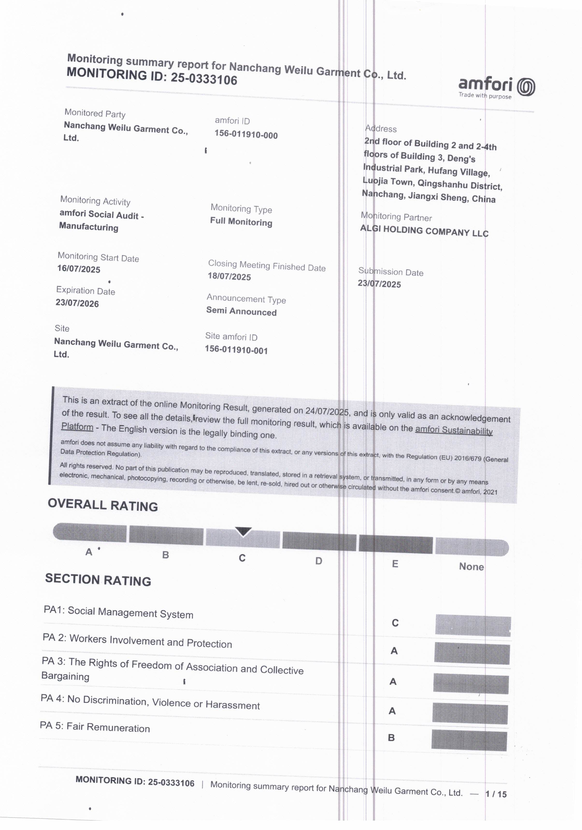 Shanghai Easun Groupcertification