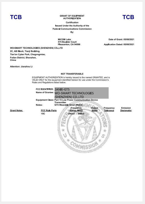 WO-SMART Technologies (Shenzhen)Co.,Ltdcertification