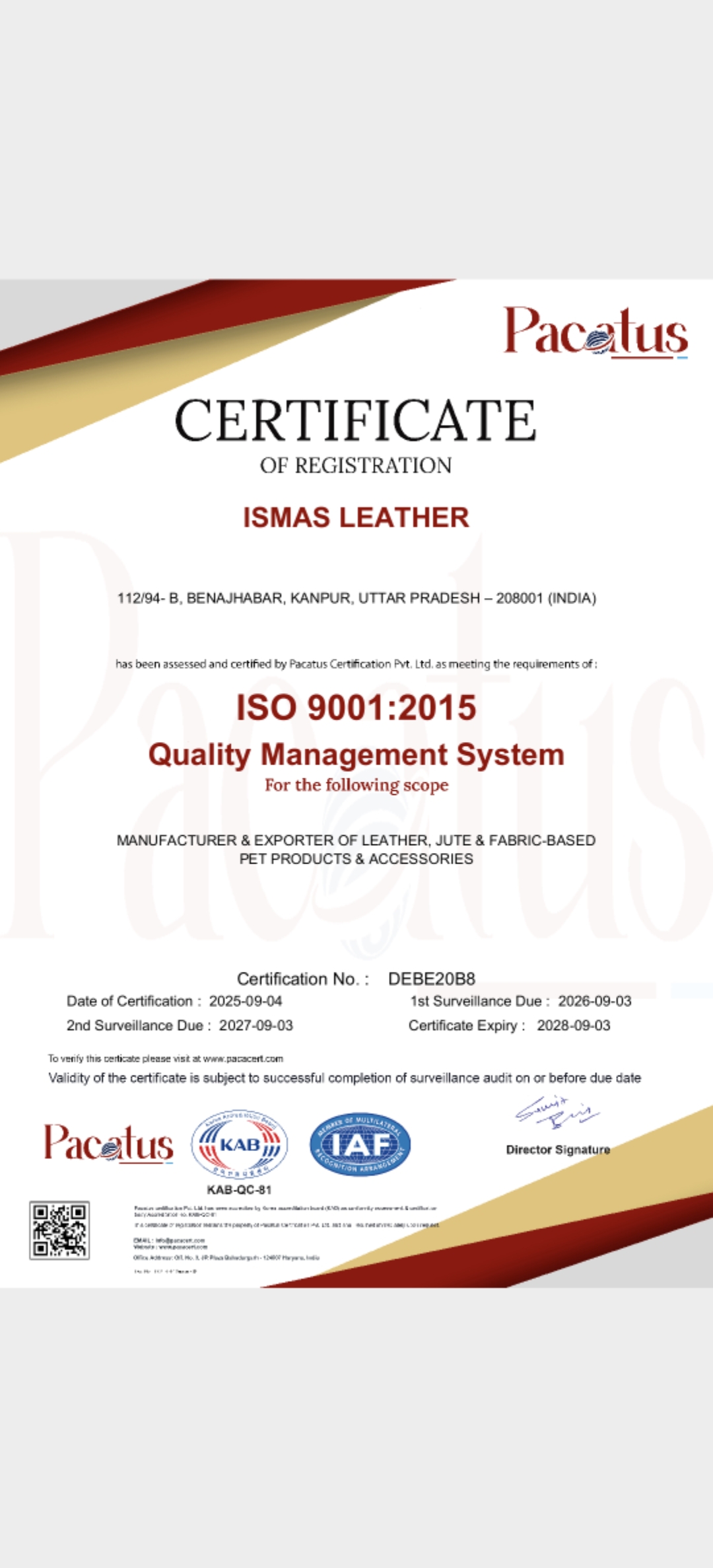 Ismas Leathercertification
