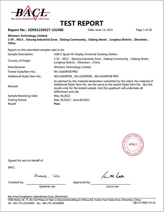 Winstars Technology  Ltdcertification