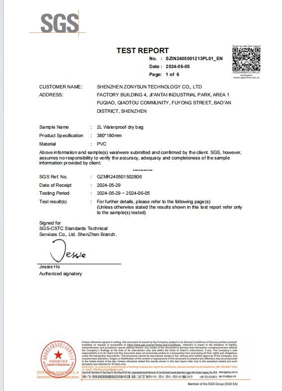 Shenzhen zonysun Technology Co., Ltdcertification