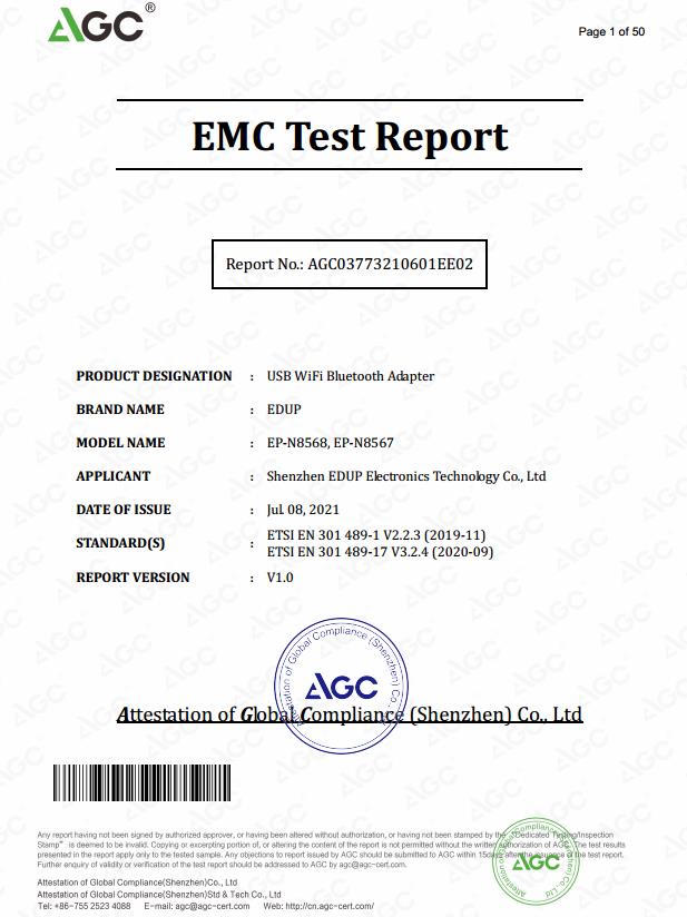 Shenzhen EDUP Electronics Technology Co. Ltdcertification
