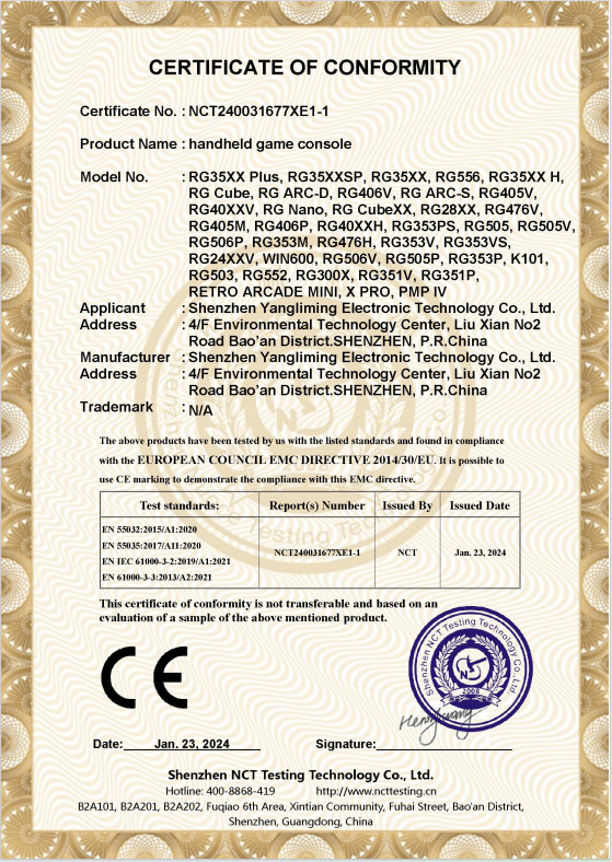 ShenZhen YangLiMing Electronics Technology Co., Ltdcertification