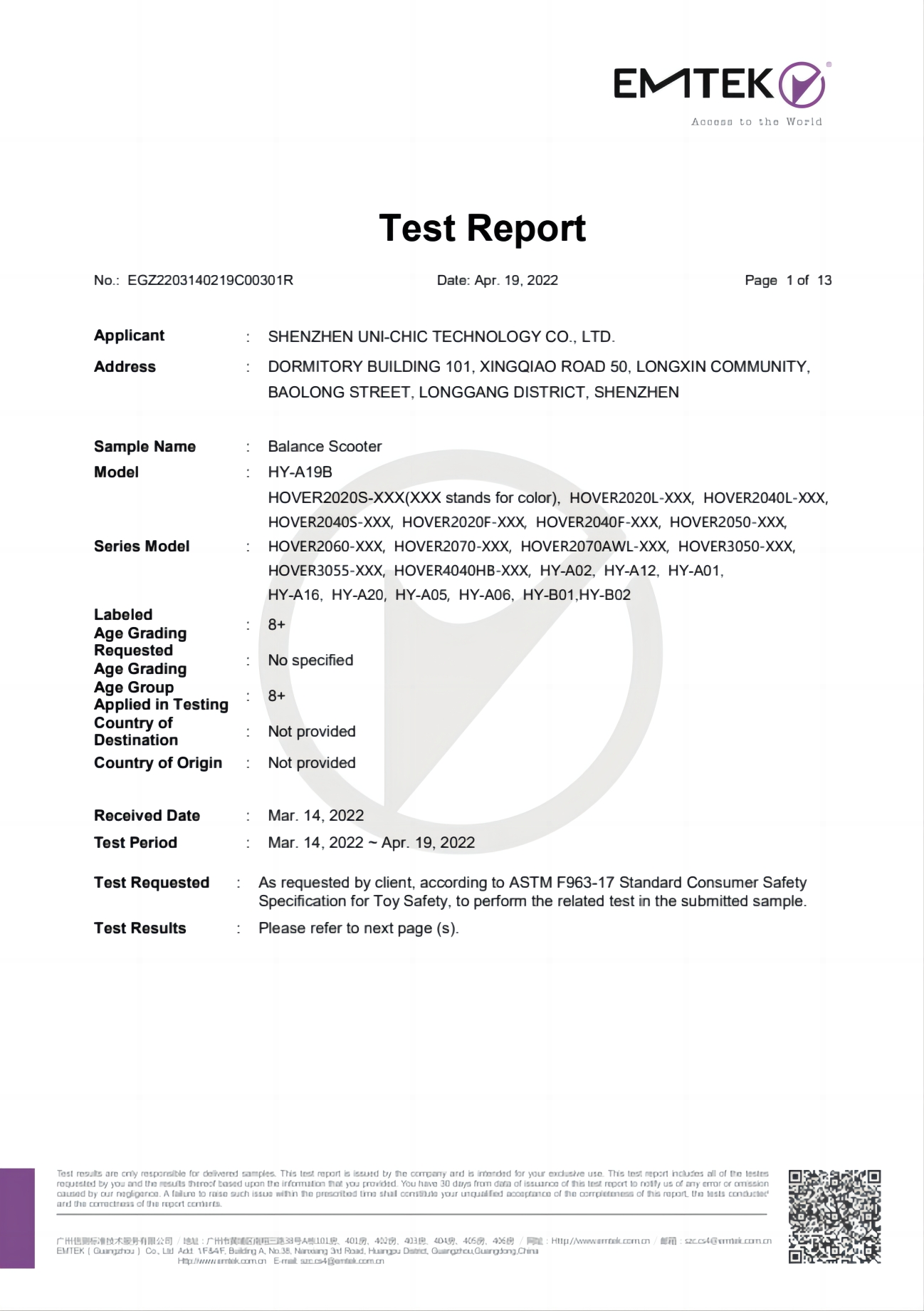 Shenzhen Uni-chic Technology Co., Ltdcertification