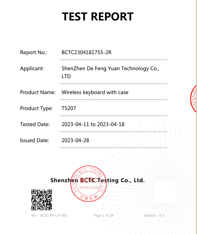 De FengYuan International Co., Limitedcertification
