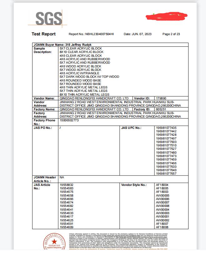 Qingdao Yinlongfei Handicraft Co. Ltdcertification