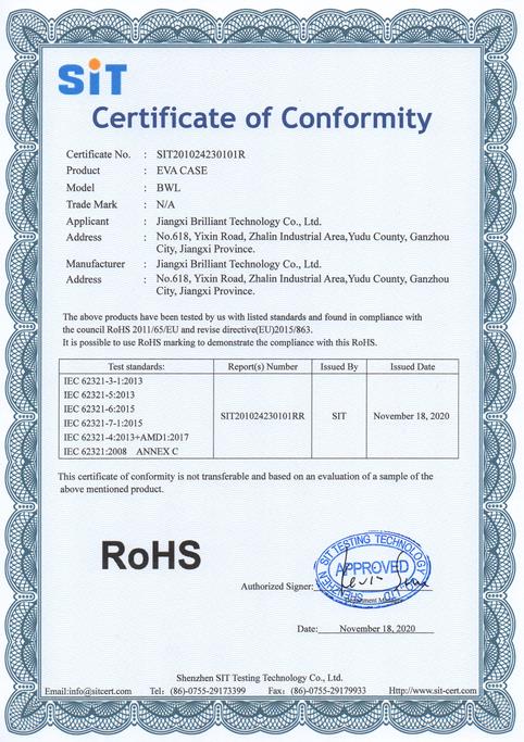 Jiangxi Brilliant Technology Co.Ltdcertification
