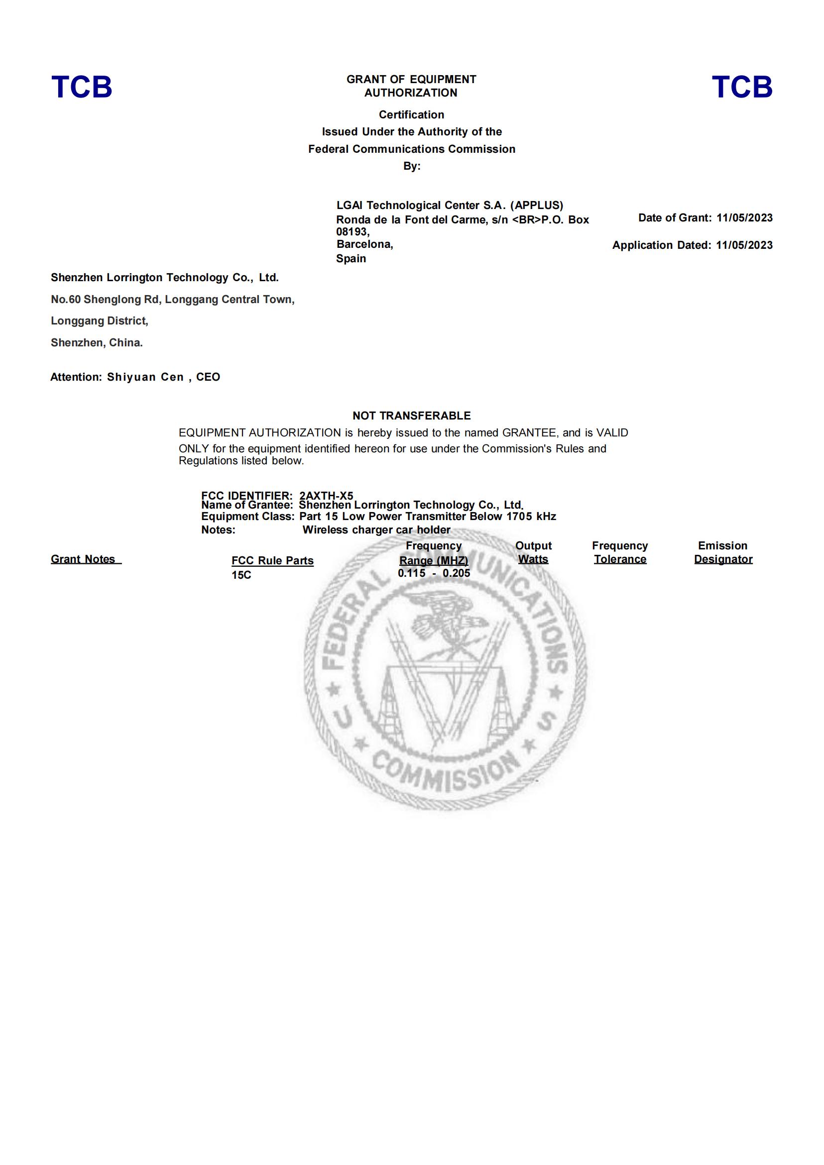 Shenzhen Topfar Industrial Co., Ltdcertification
