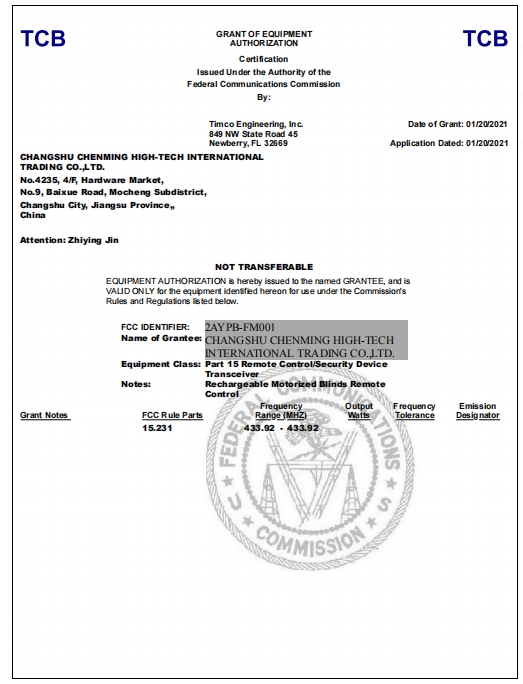 CHANGSHU HIGH-TECH ENERGY-SAVING DORWIN CO.,LTDcertification