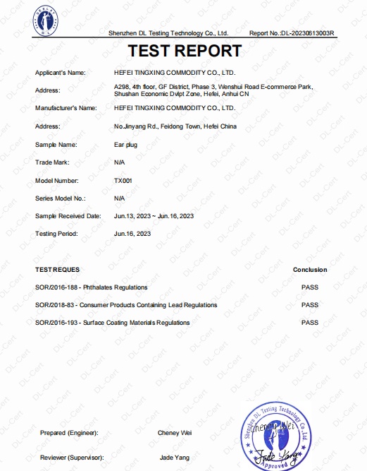 Hefei Tingxing commodity co.,ltdcertification