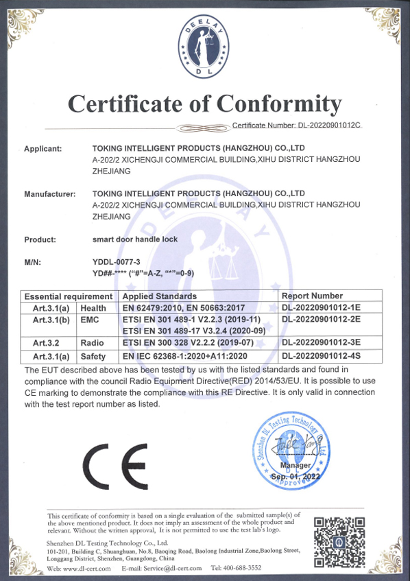 TOKING HOLDING GROUP LIMITEDcertification