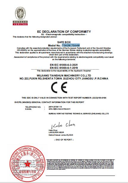 Wujiang Tianshun Machinery Co.,Ltdcertification
