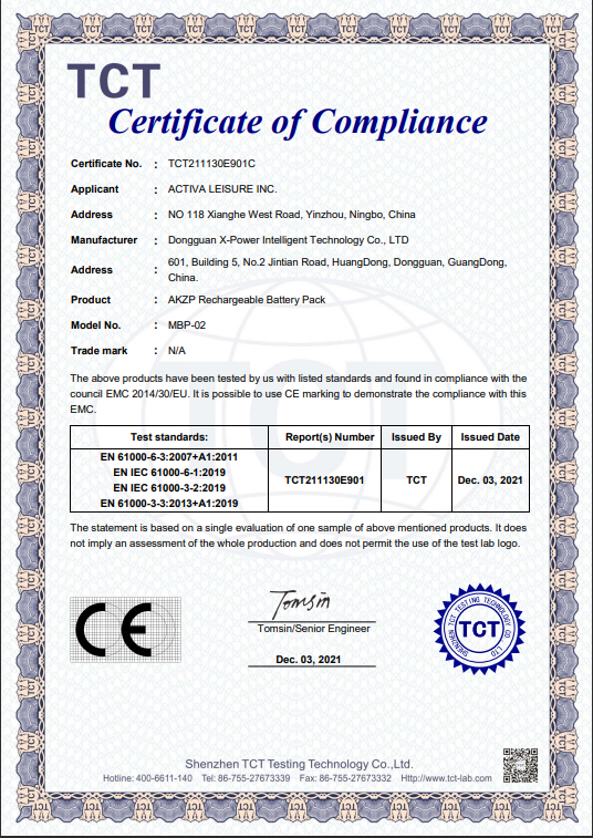Dongguan X-power Intelligent Technology Co.,Ltdcertification