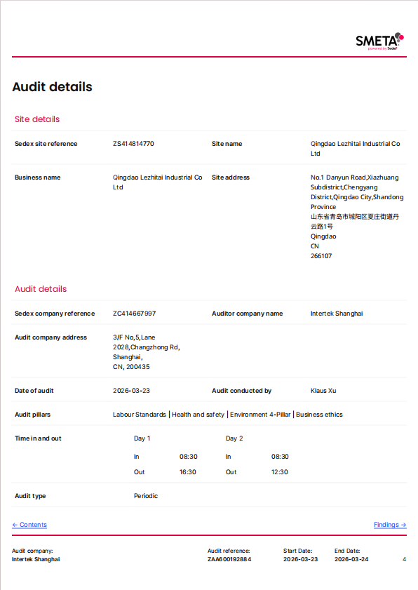 Qingdao Lezhitai Industrial Co., Ltdcertification