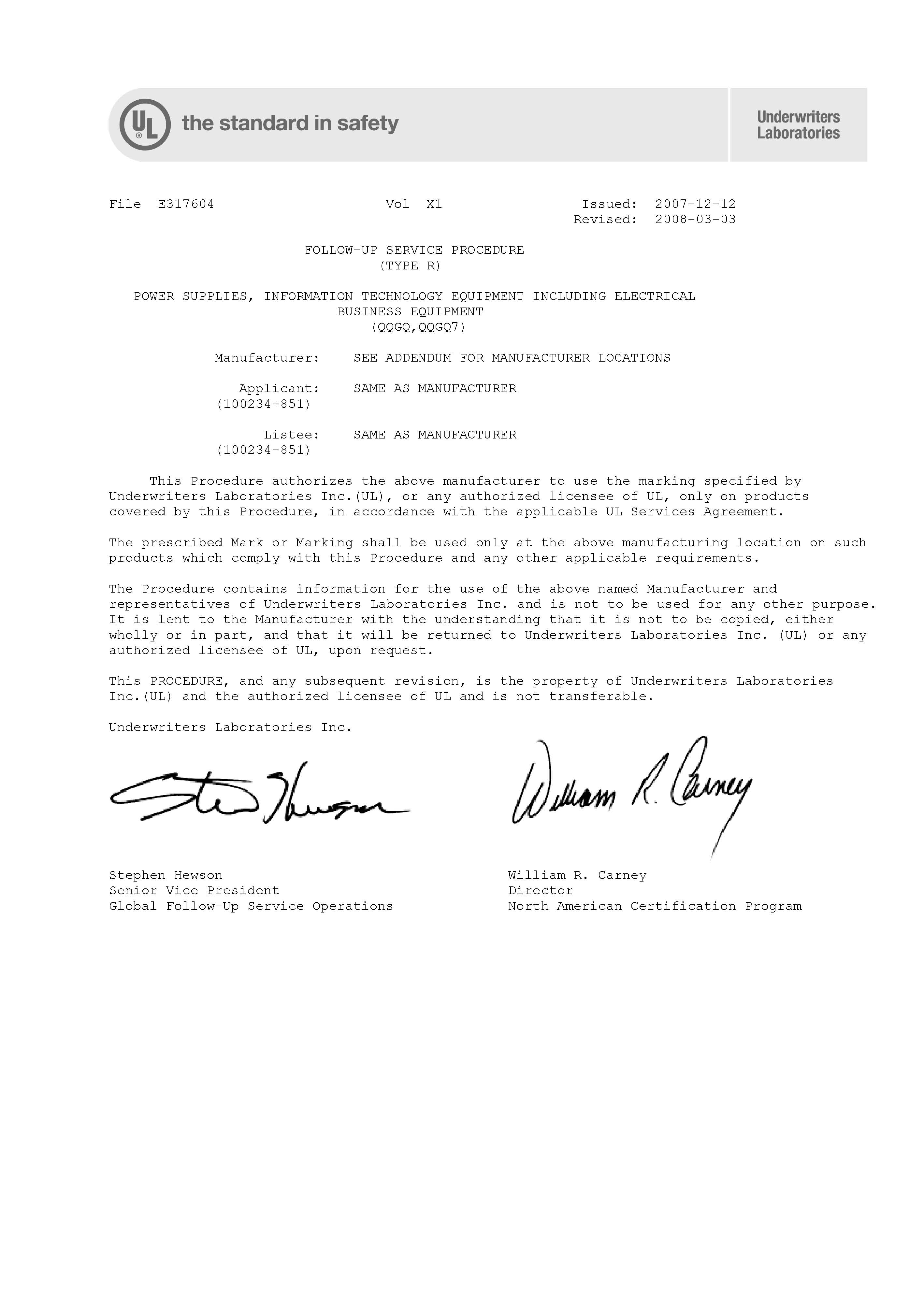 W&T Electronics Co. Ltdcertification