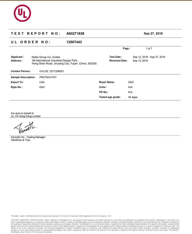 Naike Group Co.,ltdcertification