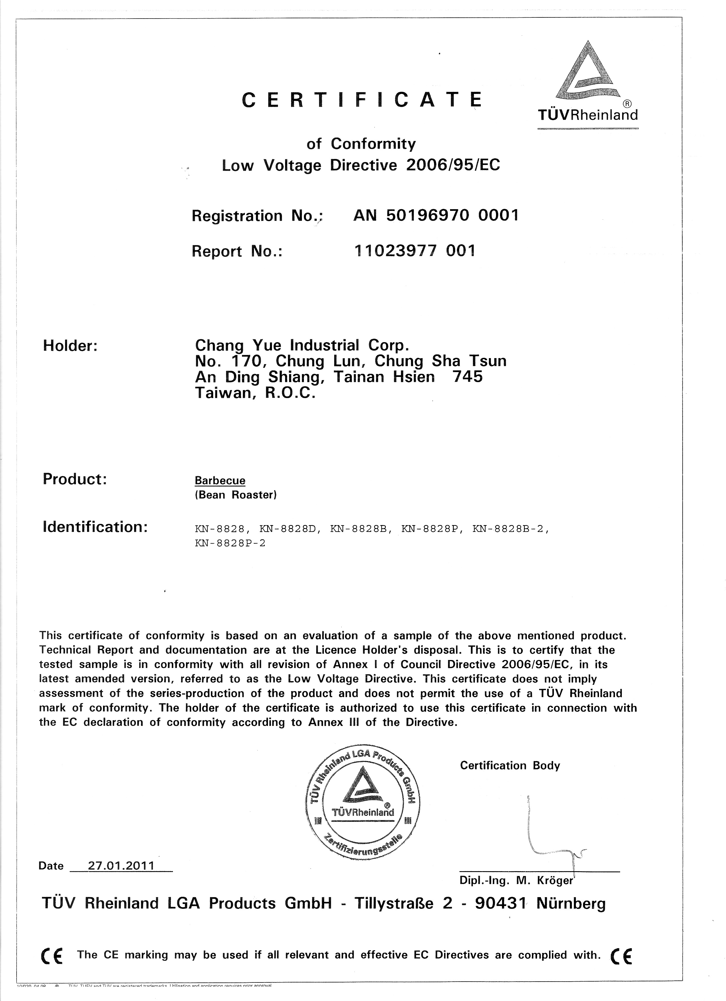 Chang Yue Industrial Corpcertification