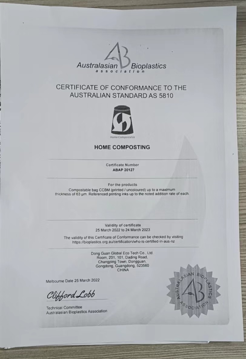 DONG GUAN GLOBAL ECO TECH CO., LTDcertification