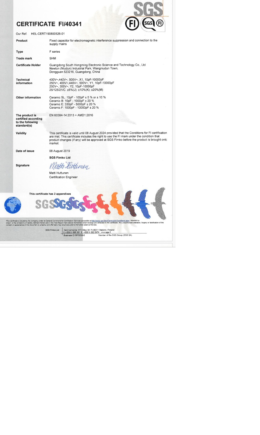 Guangdong South Hongming (HK) Elec Science & Tech Co Ltdcertification