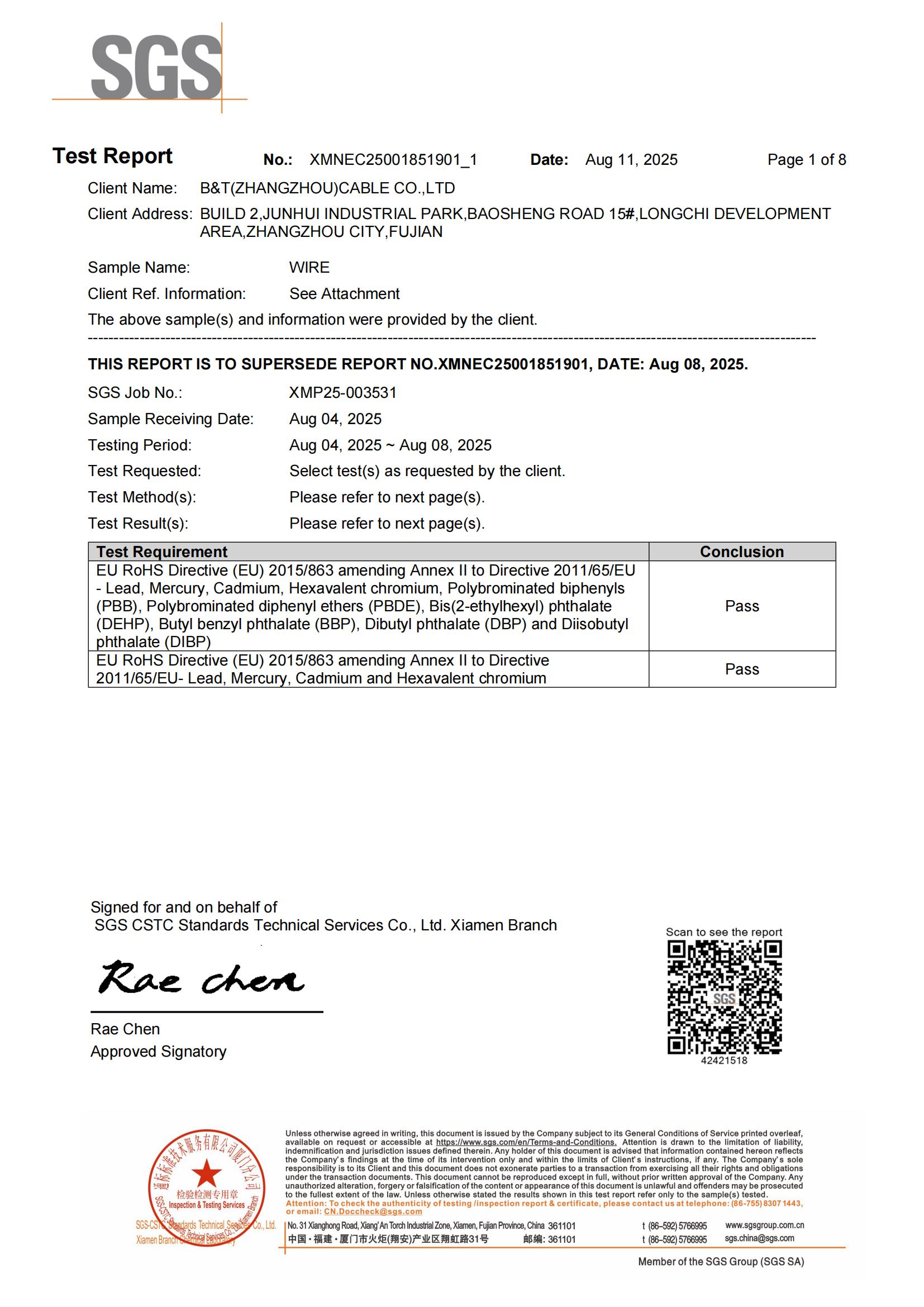 CB (XIAMEN) INDUSTRIAL CO., LTD.certification