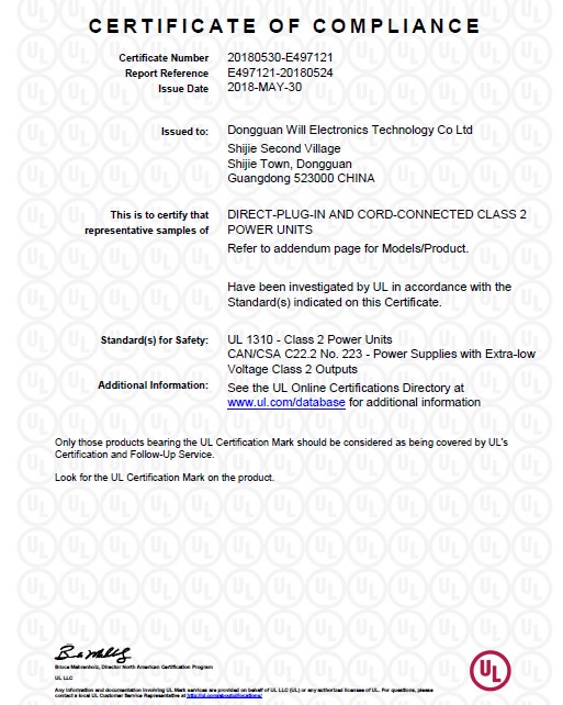 UL FCC PSE certificates 39V 500mA 0.5A 19.5W Power Adapter US JP plug